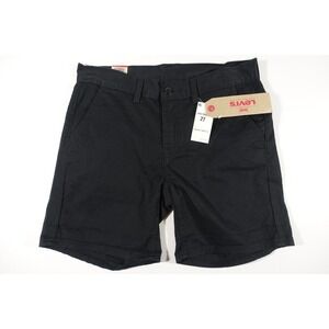 Levis Classic Chino Shorts Women 4 Black Bermuda Stretch NEW